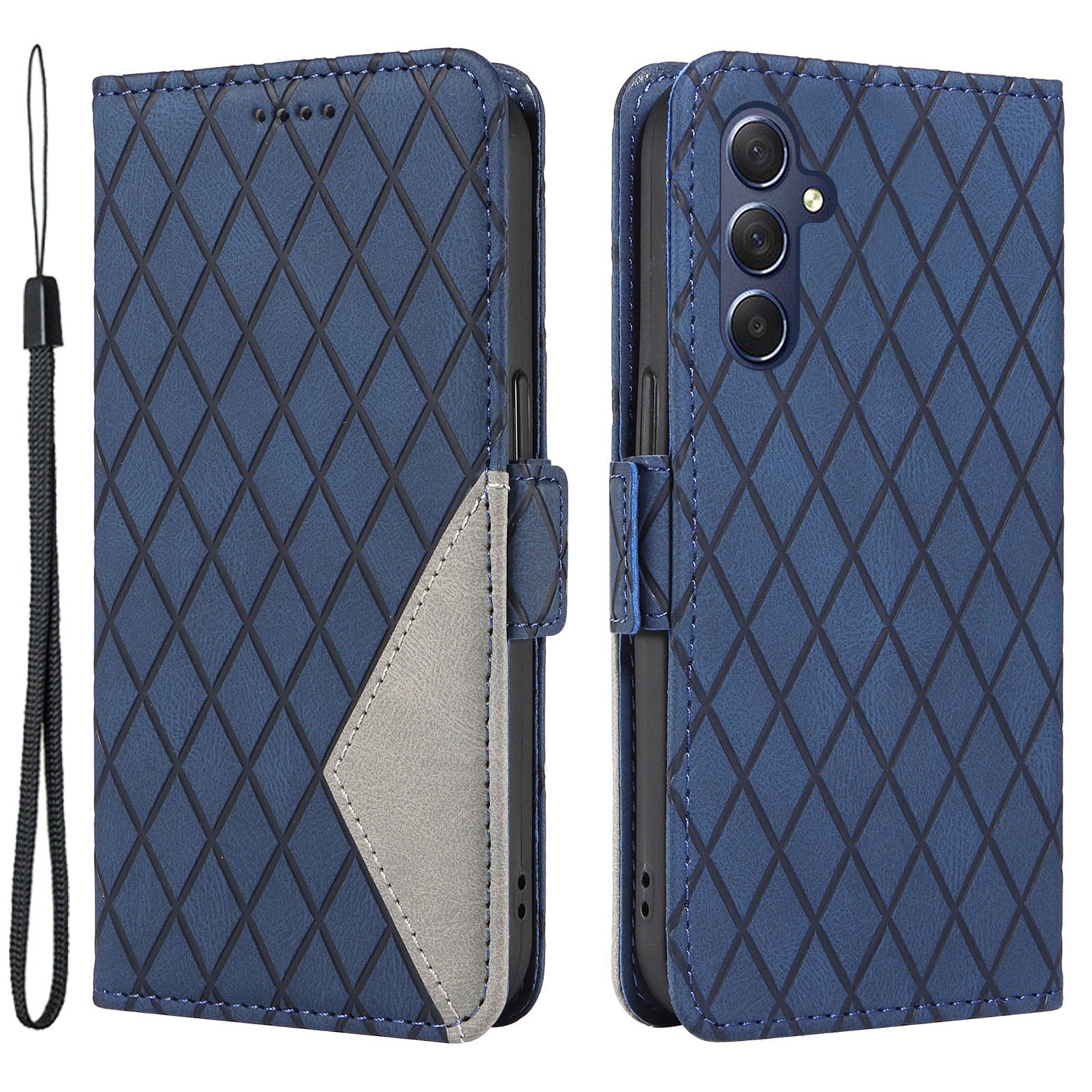 Color Splicing Phone Case for Samsung Galaxy M54 5G / F54 5G Rhombus Imprinted Leather Stand Phone Wallet Cover Color Splicing Phone Case for Samsung Galaxy M54 5G / F54 5G Rhombus Imprinted Leather Stand Phone Wallet Cover